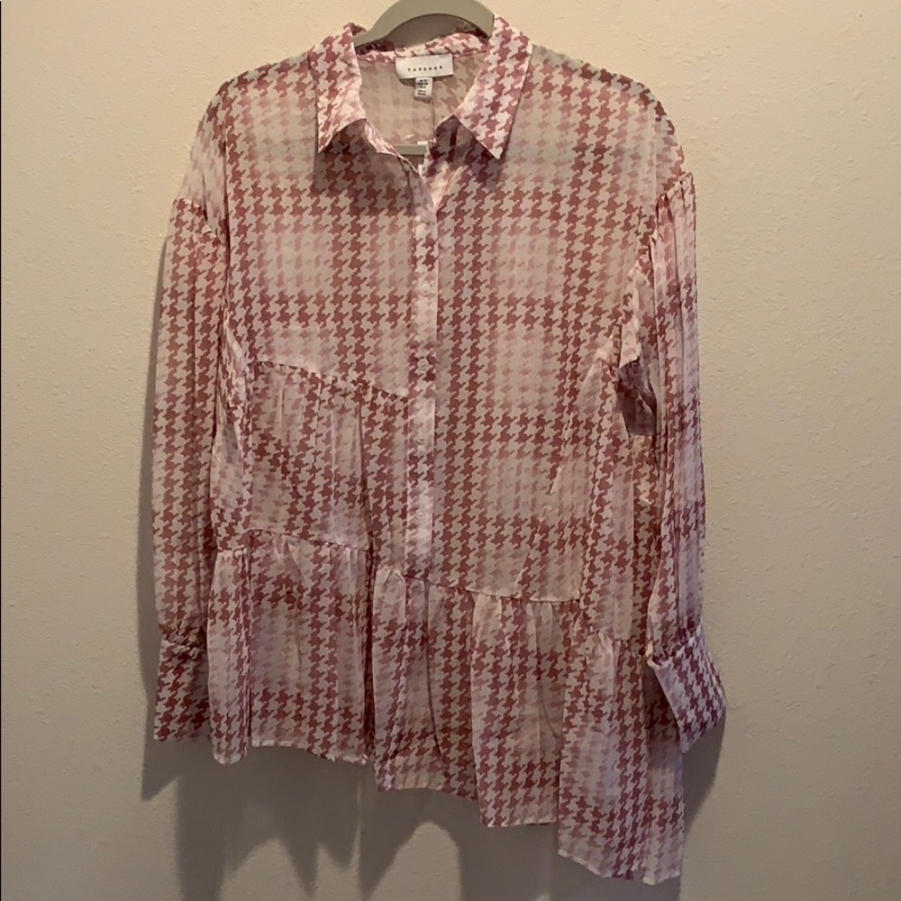 NWT TOPSHOP Tiered Top Size 6 US. Oversized.​​​​​​​​​​​​​​​​​​​​​​